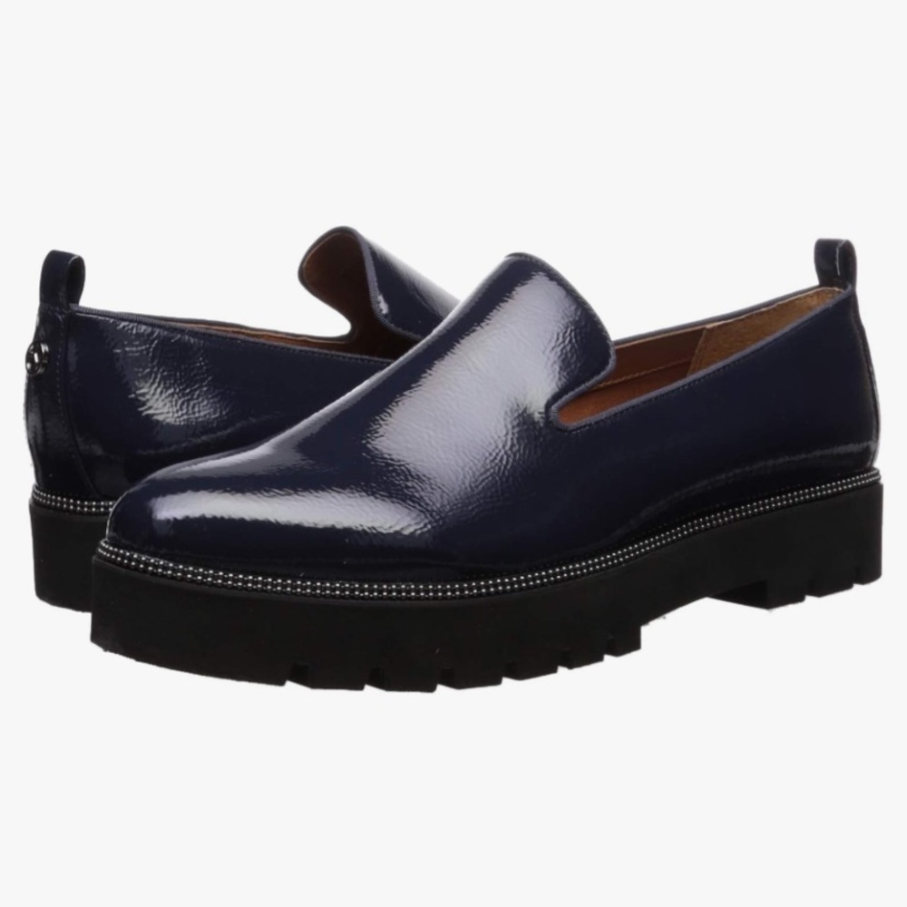 Franco Sarto Womens Brice Loafer Patent Leather shoes size 9M black